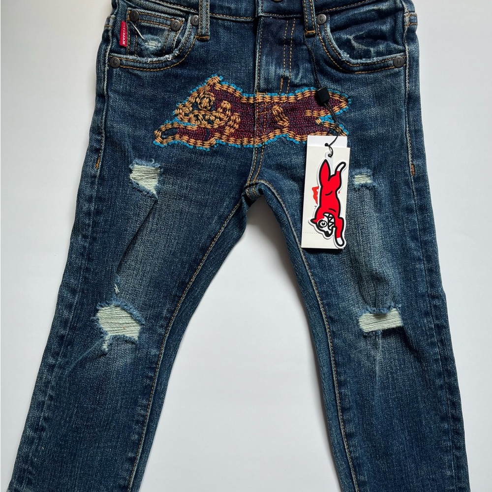Icecream Blue Jeans with Red Patch